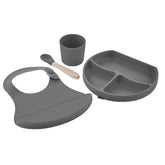 Coffret repas silicone 4 pcs Gris by Babyjem